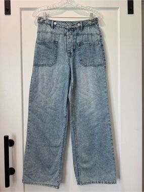 BiBi Light Wash Wide-Leg Denim Jeans